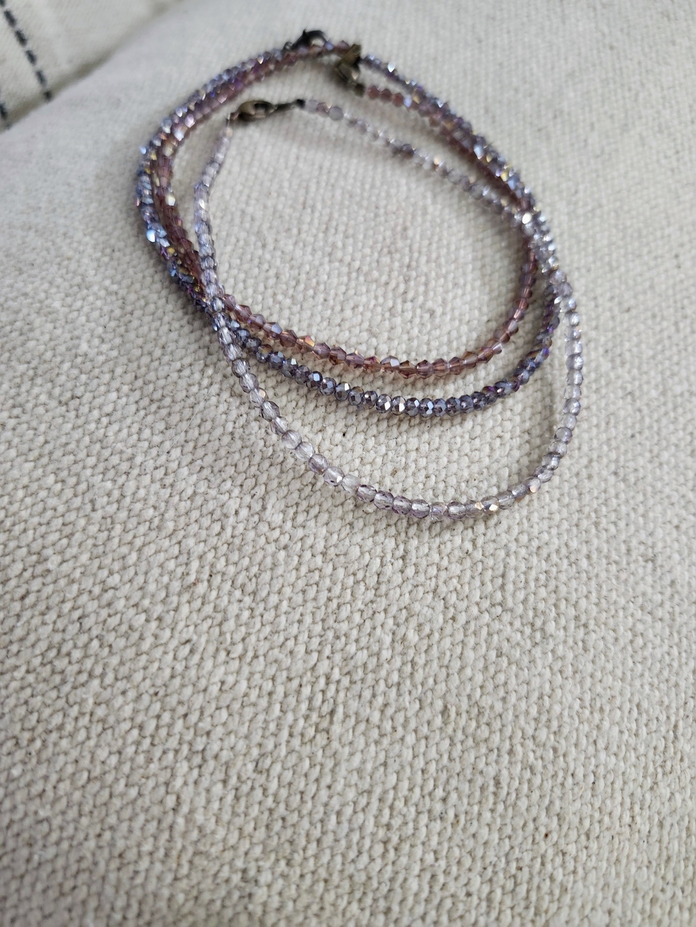 Set Of 3 Neutral Beaded Layering Anklets - Festival, Beach, Coachella, Boho
